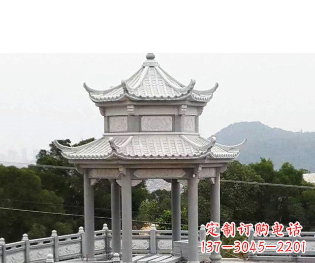 金华仿古双层石雕凉亭