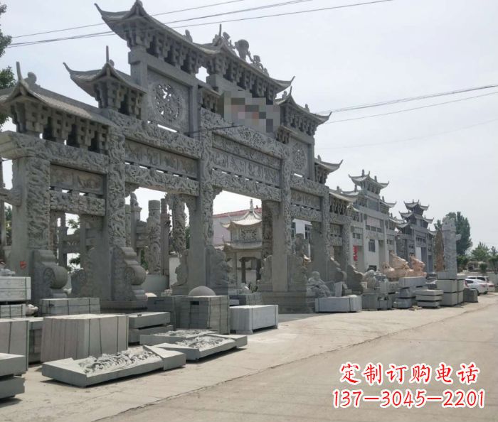 金华传统风格牌坊雕塑