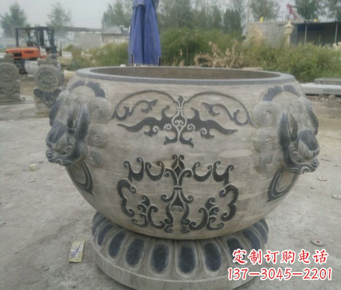 金华仿古圆形水缸石雕