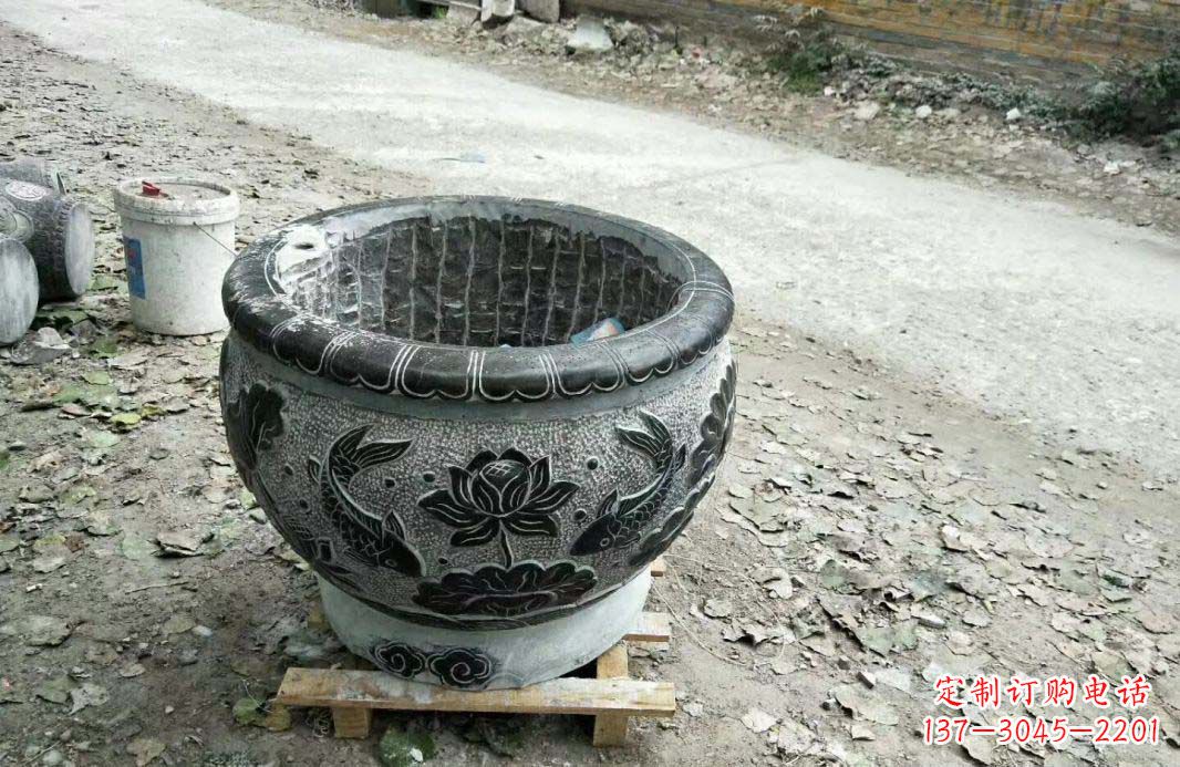 金华高雅的仿古圆形水缸石雕