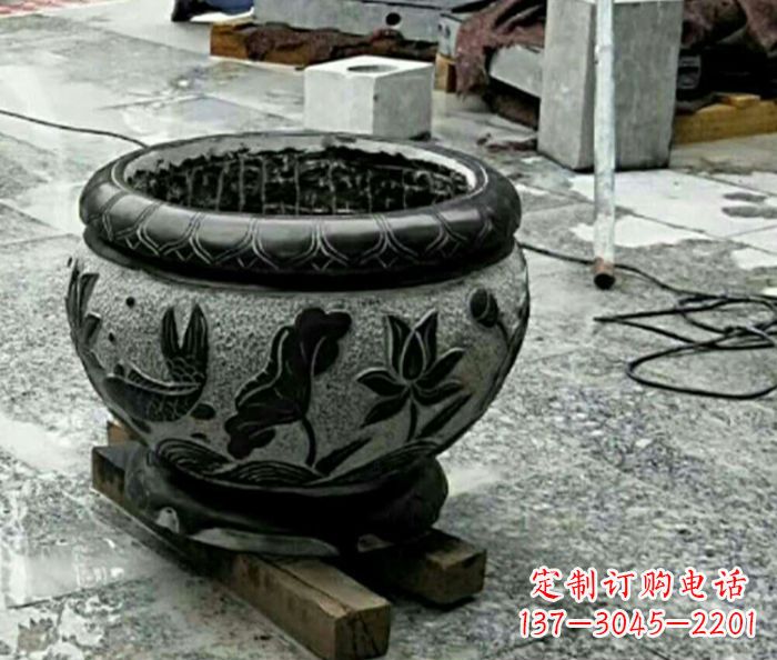 金华精美仿古招财水缸石雕