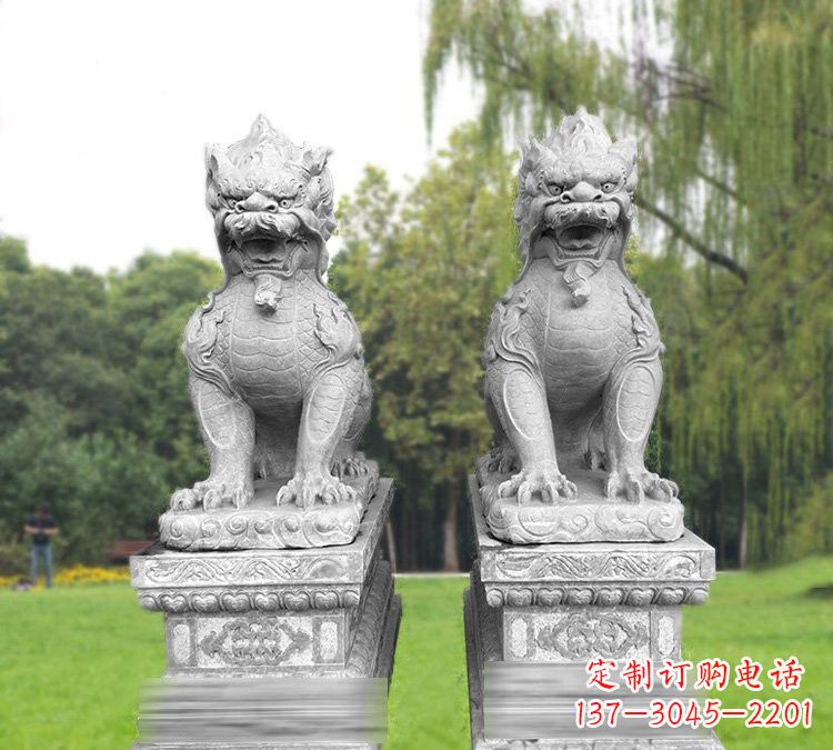 金华仿古坐式麒麟石雕