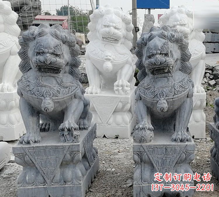 金华仿古青石狮子塑像