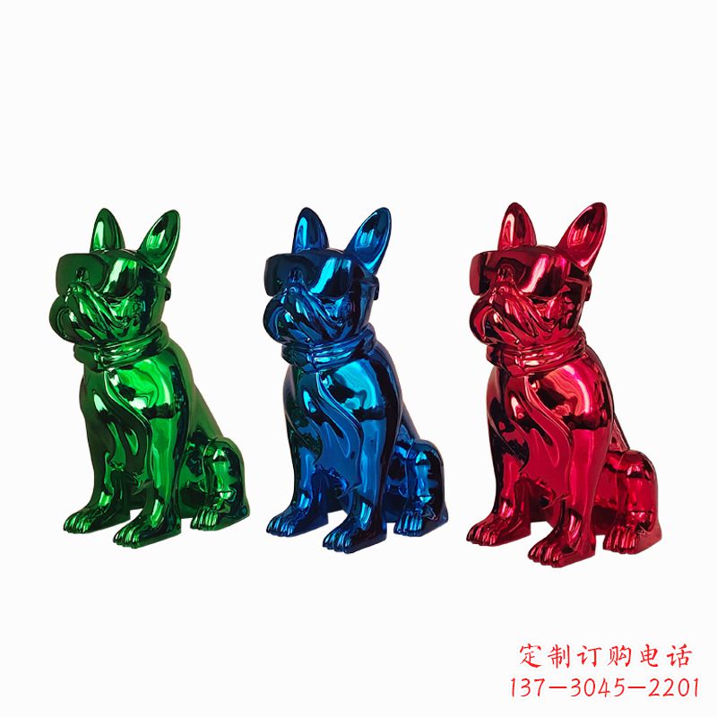 金华仿琉璃斗牛犬生肖狗雕塑