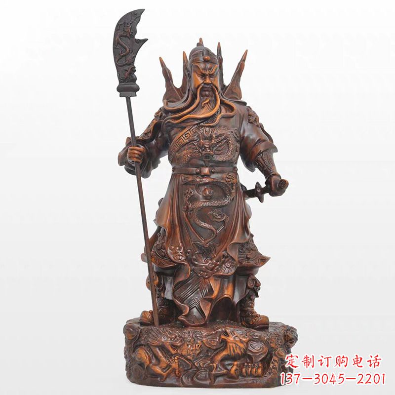 金华精美关公铜雕像,古朴高雅