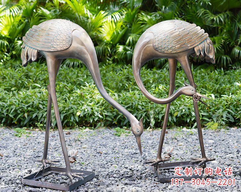 金华传统文化铸造仙鹤雕塑