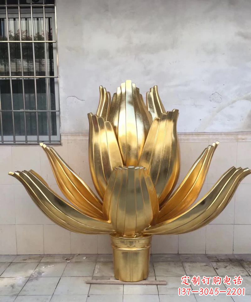 金华精美不锈钢荷花雕塑