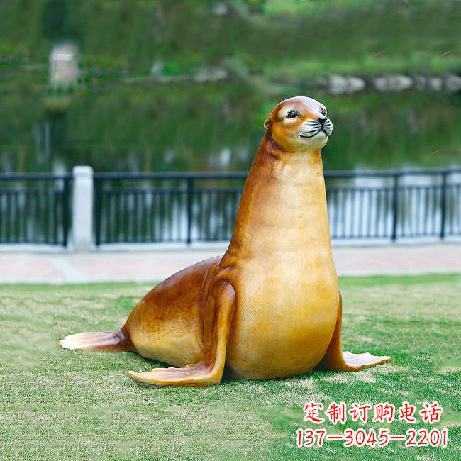 金华仿真玻璃钢海豹雕塑,活力与艺术完美结合