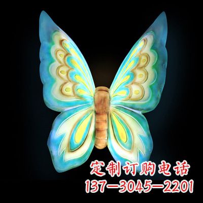 金华 大号蓝色发光蝴蝶塑像