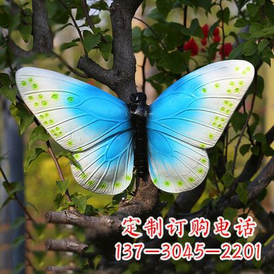 金华精致风韵,蓝白蝴蝶雕塑