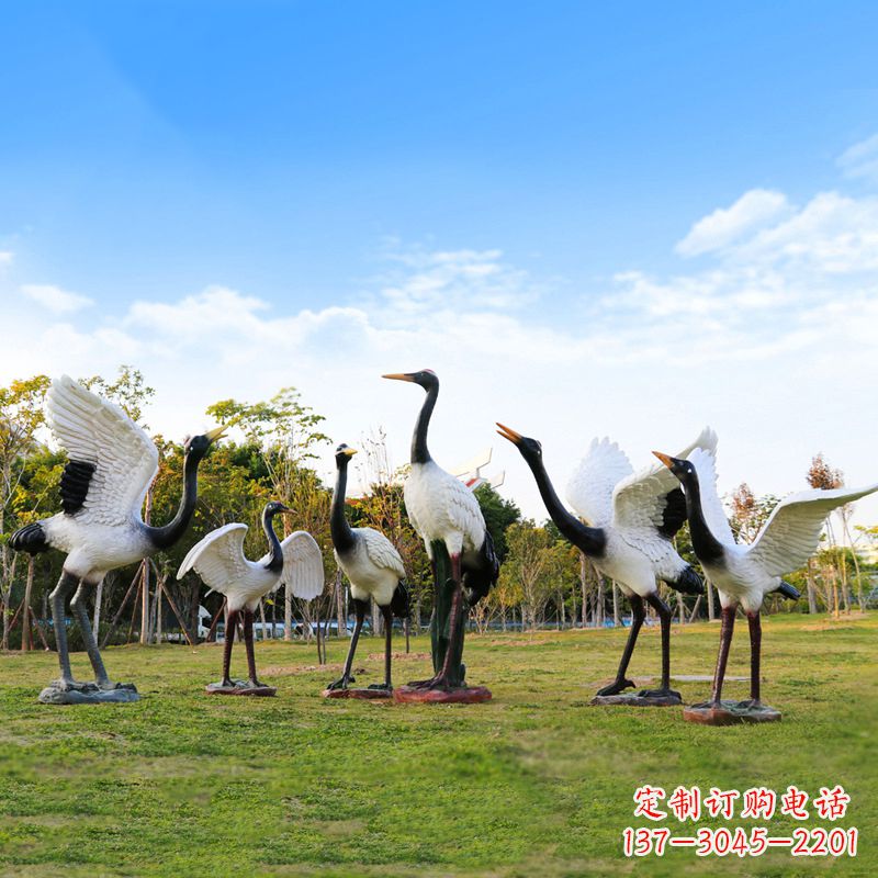 金华雕刻传统文化,精美仙鹤雕塑