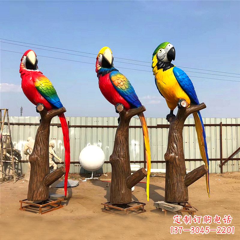 金华玻璃钢鹦鹉雕塑