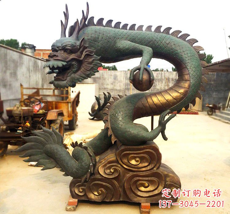 金华精致铜雕飞龙珠