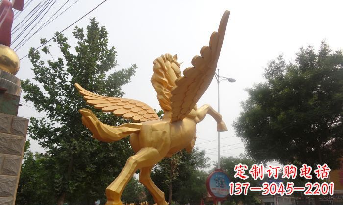 金华飞马广场景观动物铜雕
