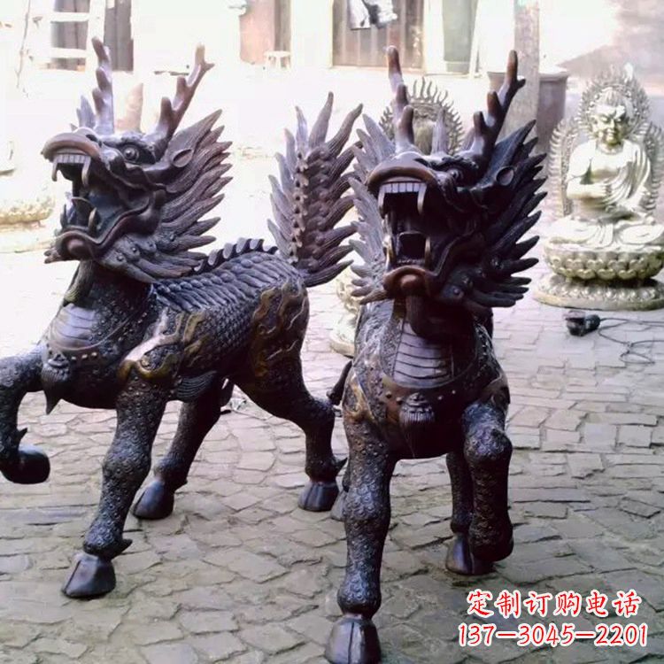 金华风水麒麟公司雕塑摆件