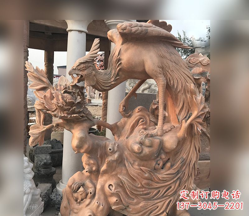 金华凤凰牡丹石雕