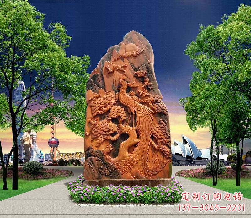 金华凤凰石雕公园动物摆件