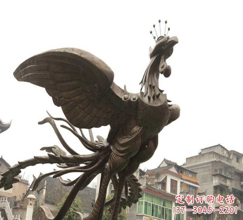 金华凤凰展翅铜雕