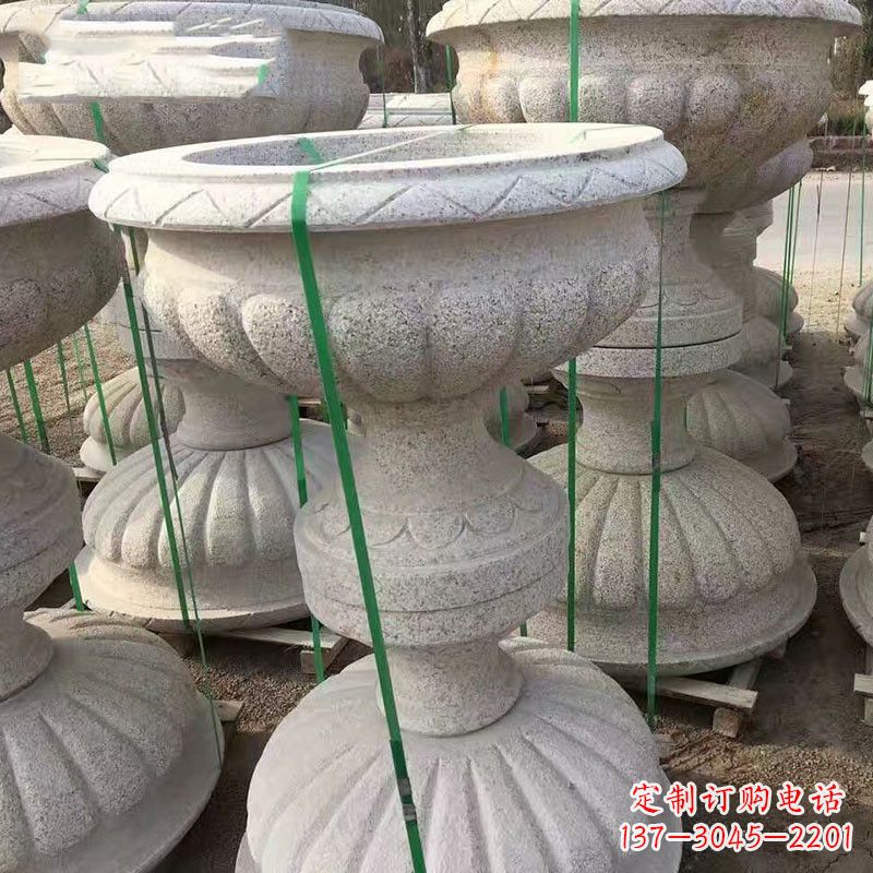 金华高墩砂岩石雕刻花盆精致技艺打造传统文化风韵
