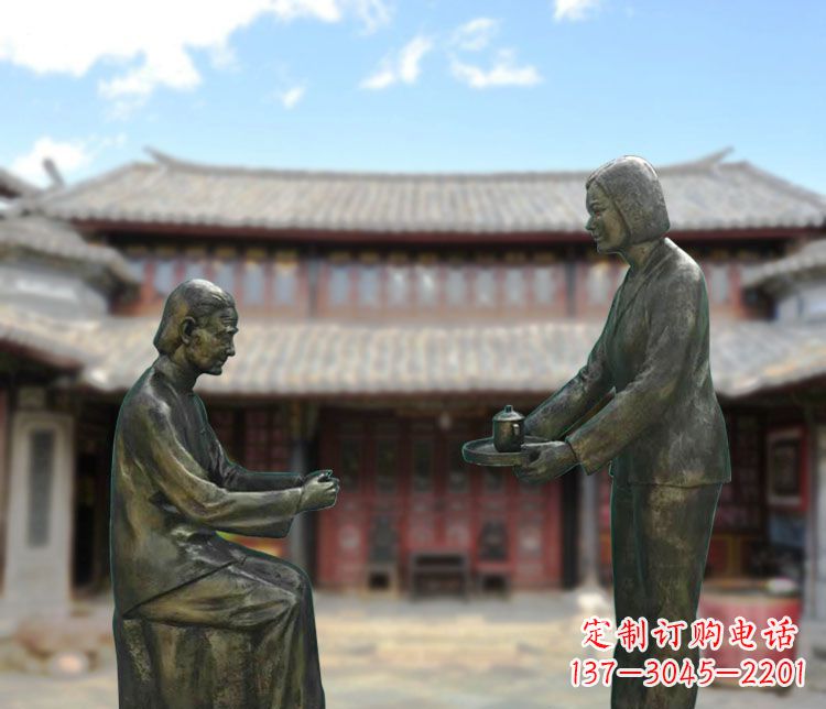 金华女儿情怀铜雕
