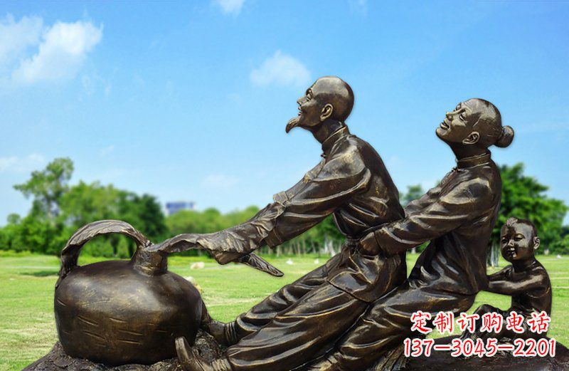 金华和谐之美,铜雕萝卜雕塑