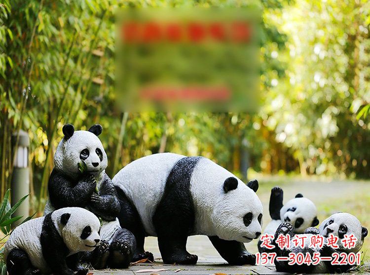 金华玻璃钢仿真熊猫雕塑