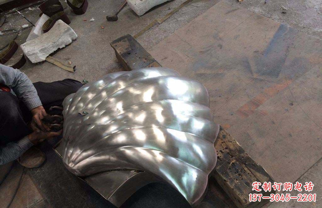 金华精致现代的不锈钢贝壳雕塑