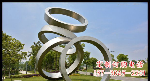 金华铭记匠心的不锈钢折叠圆环景观雕塑