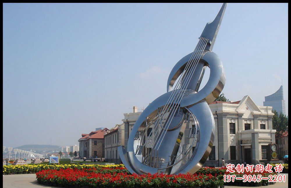 金华公园不锈钢抽象大提琴雕塑