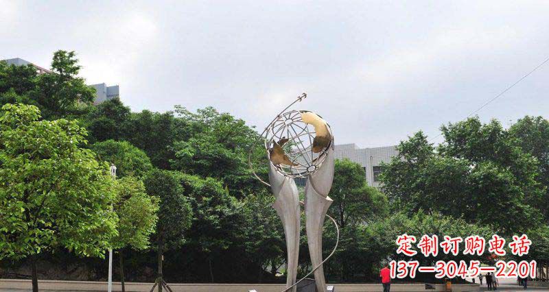 金华中领雕塑精致大气的不锈钢地球雕塑
