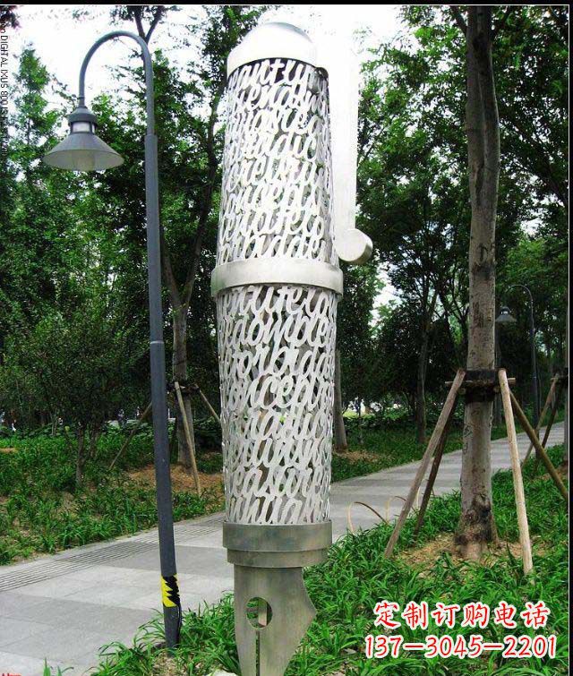 金华公园和空间绚丽抽象钢笔雕塑