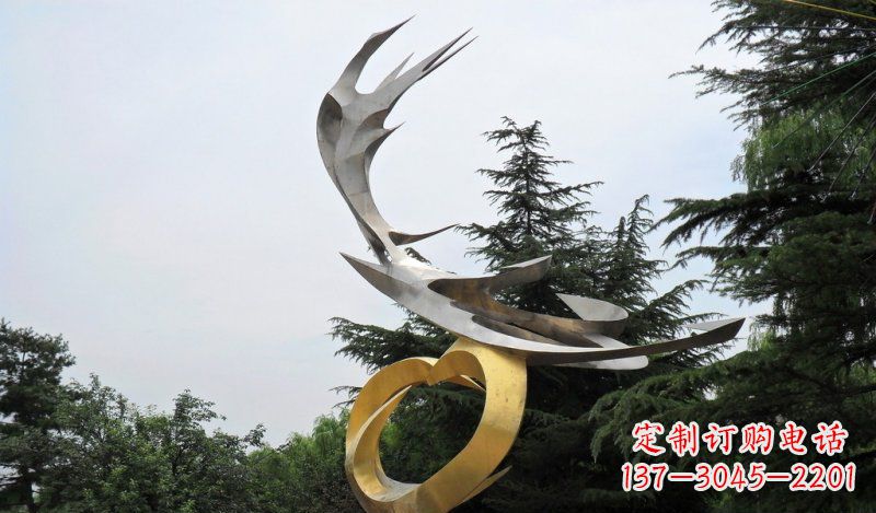金华精美雕刻石膏抽象凤凰雕塑