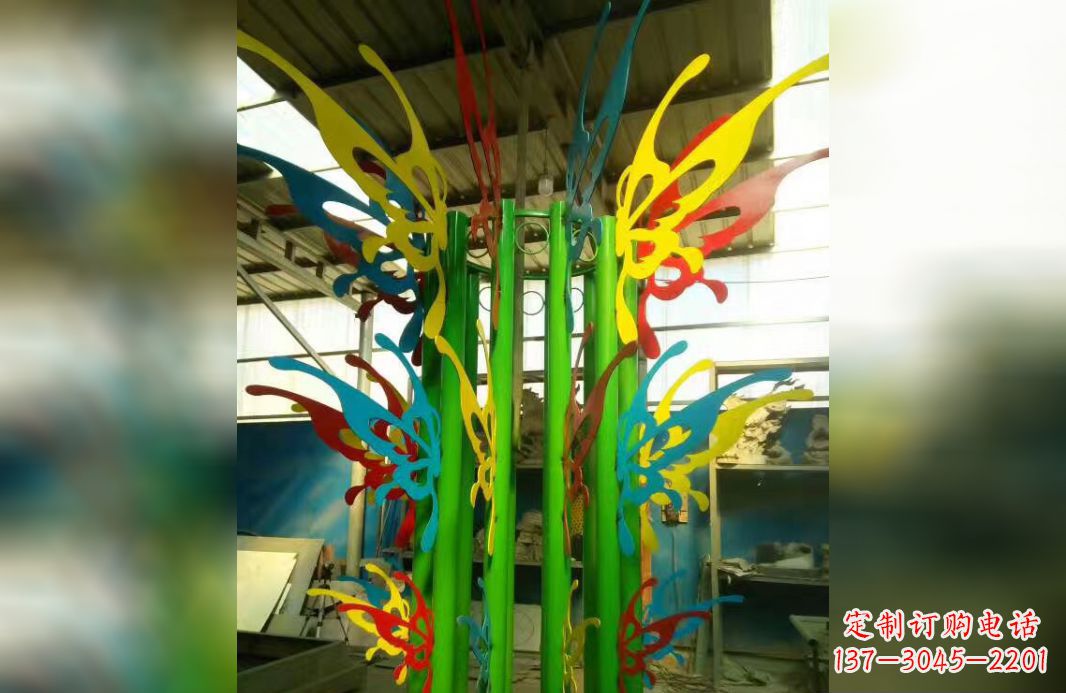 金华精致的不锈钢抽象蝴蝶景观雕塑
