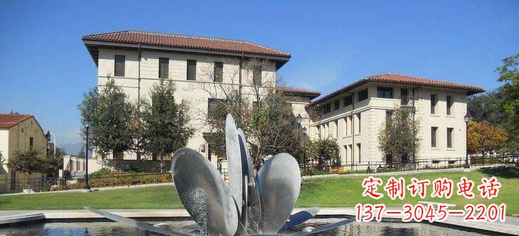 金华抽象花朵不锈钢喷泉雕塑