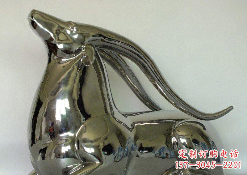 金华中领雕塑定制公园装饰不锈钢羚羊雕塑