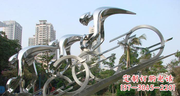金华不锈钢自行车抽象雕塑