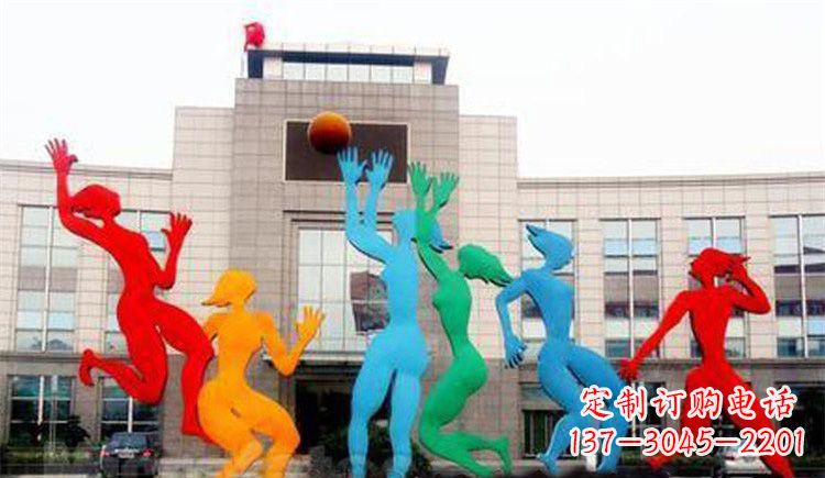 金华激情运动的写照不锈钢女孩打篮球雕塑