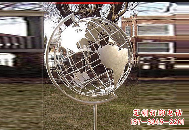 金华强大的不锈钢地球仪雕塑
