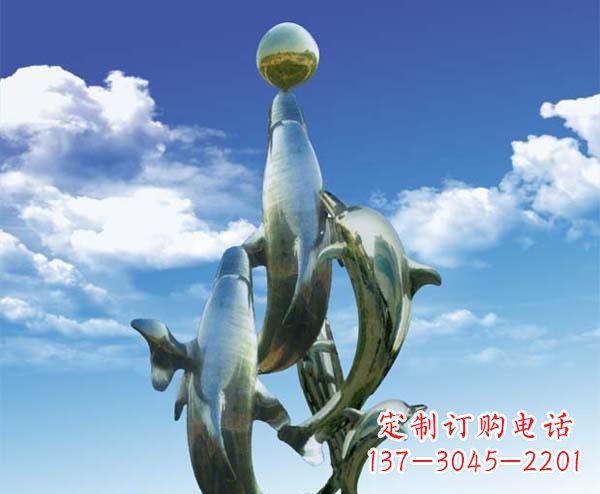 金华有定制|不锈钢|大型海豚雕塑
