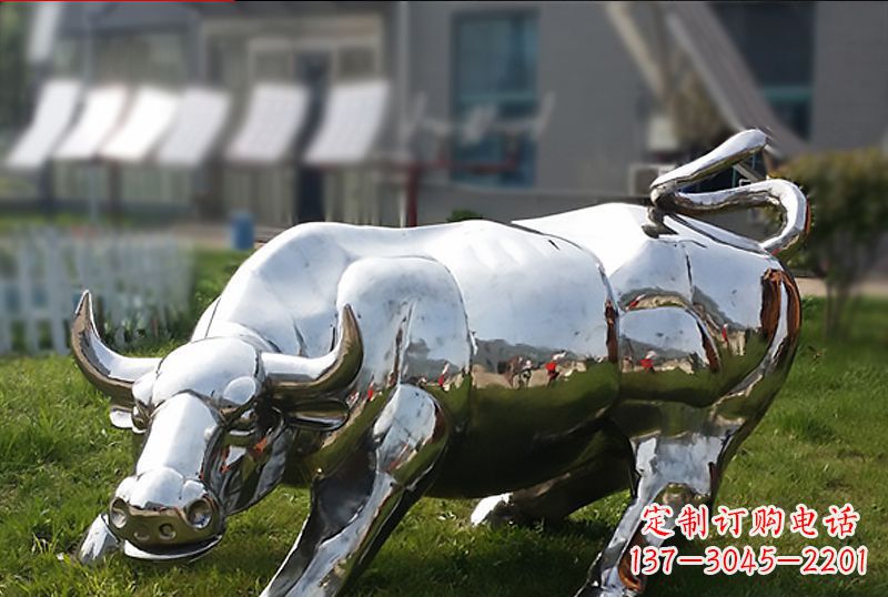 金华精致美观的高端不锈钢动物牛雕塑