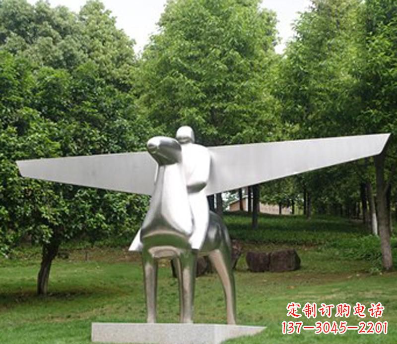 金华优雅而独特的不锈钢飞马雕塑