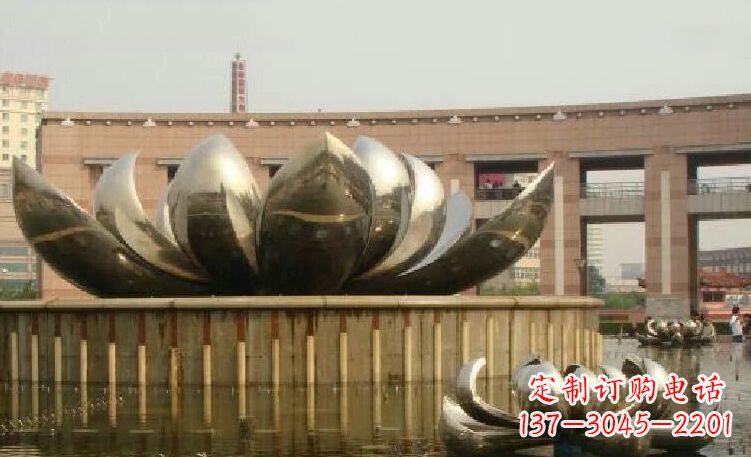 金华廊中领雕塑优质的不锈钢荷花雕塑