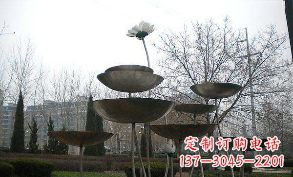 金华中领雕塑定制不锈钢荷花景观雕塑