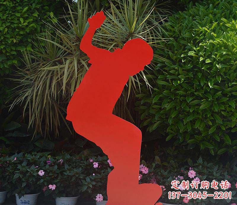 金华不锈钢男孩滑板雕塑
