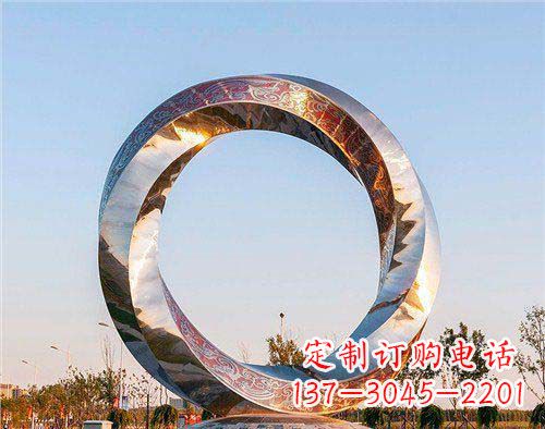 金华精美的不锈钢圆环景观雕塑