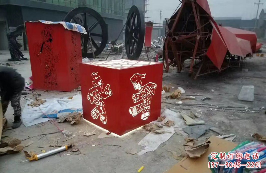 金华高品质不锈钢皮影戏人物雕塑