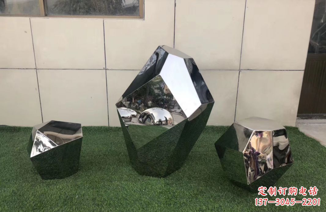 金华高质感不锈钢鹅卵石雕塑
