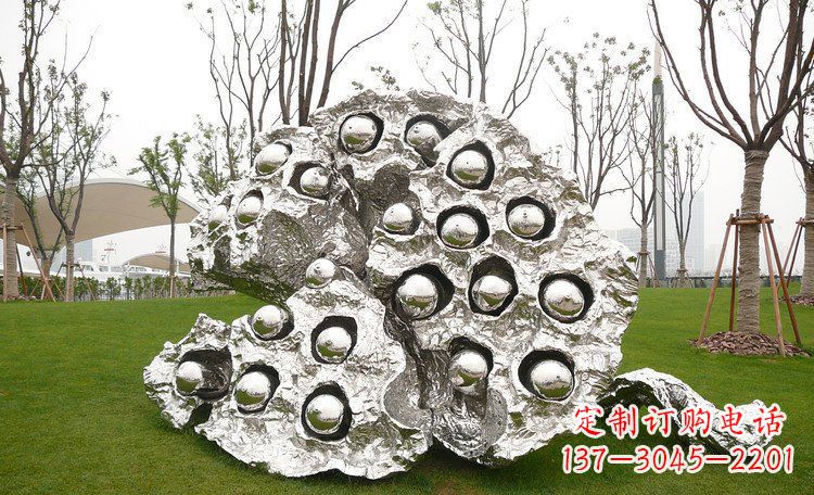 金华不锈钢莲蓬雕塑浓缩东方文化的美感