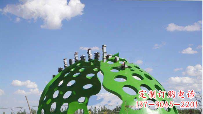 金华约克公园不锈钢镂空半圆拱门雕塑