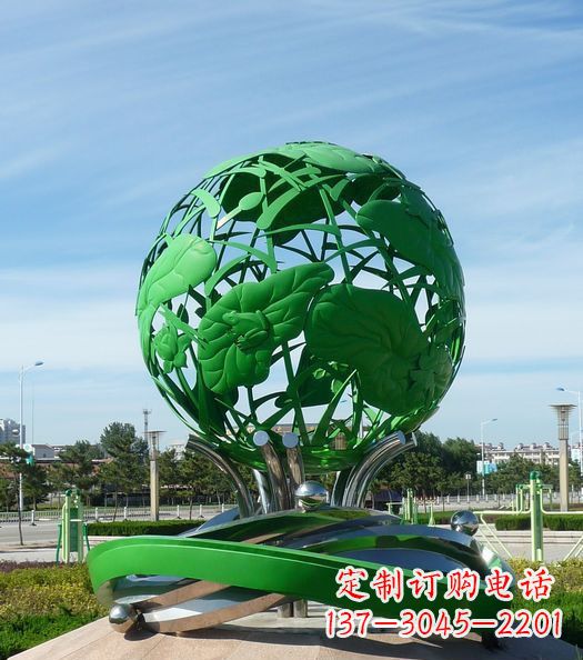 金华不锈钢镂空荷叶青蛙雕塑